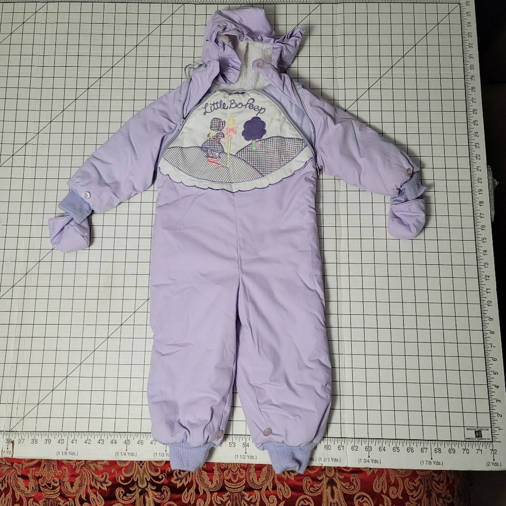 Children 24M/L Good Friends Little Bo Peep Lavender Snowsuit‎ w Hand&Shoe Covers